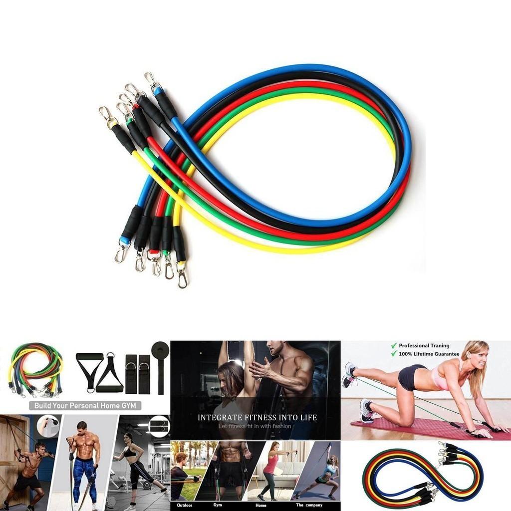 Versatile 11pcs/set Resistance Bands Exercise Rubber Tubes For Home Gym Training