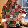 Women's Fashion Casual Long Sleeve Christmas Printed Round Neck Top Sweatshirt