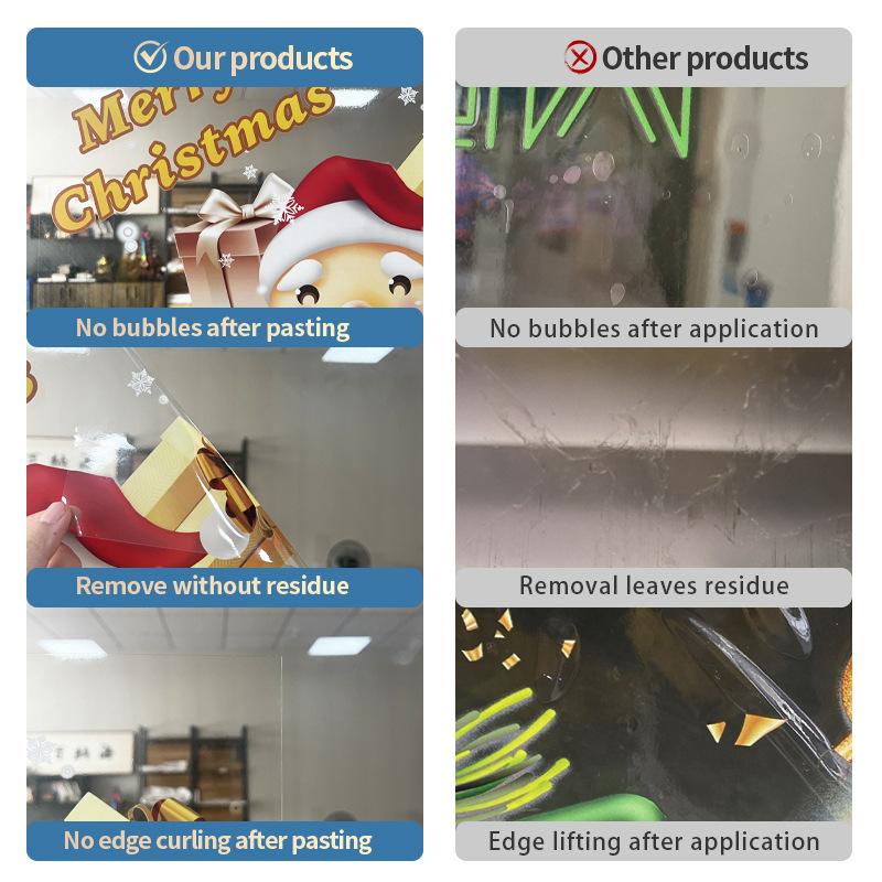 Santa Claus Christmas Ornaments Static Stickers Window Grilles Scene Arrangement Glass Doors Stickers Windows