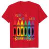 Color The World with Kindness T Shirt for Women Clothing Back To School Tops Teachers' Day Gift Harajuku Short Sleeve Tees