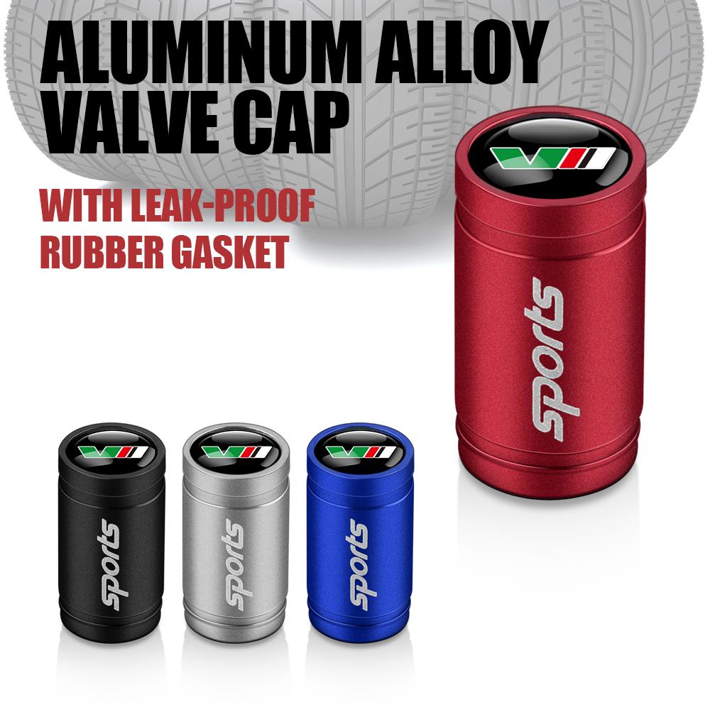 AAFM1 Car Stying 4PCS Sports Emblem Metal Wheel Tire Valve Stem Cap For Skoda VRS Fabia Rapid Superb Octavia A5 Kodiaq Scala S VRS VII