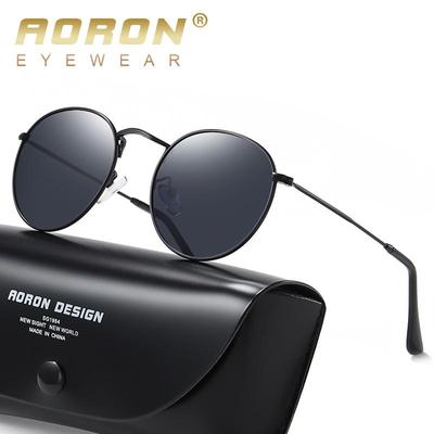 aoron Gafas de sol polarizadas con montura redonda, diseño de moda, Metal, antideslumbrantes, UV400, para conducir, pescar, deporte de ciclismo, gafas para hombres y mujeres