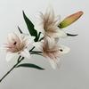 5PCS Artificial Lily Flower Branch Realistic Looking 3D Printed 3 Heads Lily Plant for Wedding Floral Decoration