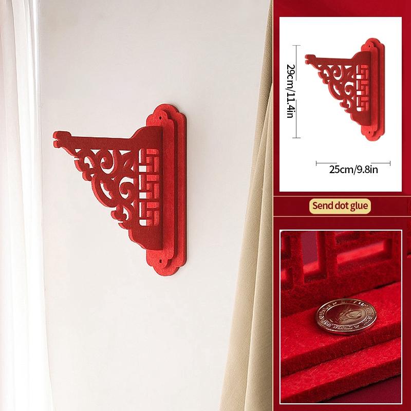 Red Chinese Lanterns Spring Festival Paper/Felt Lantern Chinese New Year Decorations Door Wall Decor Wedding Party Supplies