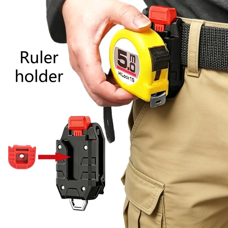 Universal Retractable Tape Measure Hook Mount With Press Button Release Fit Most Standard Measuring Tool 80x43mm