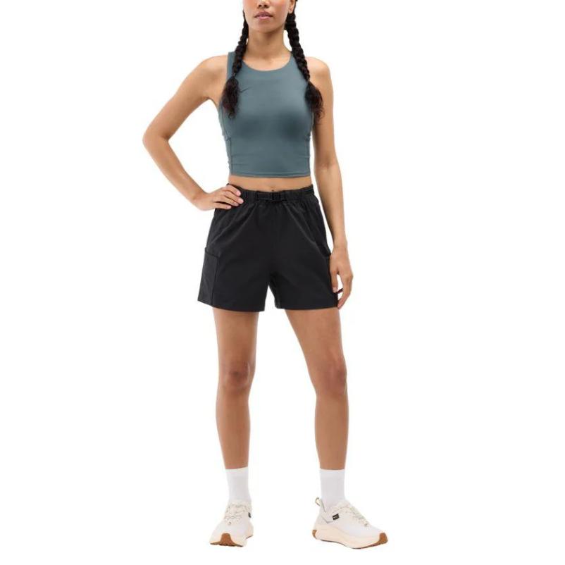 HOKA One One Water-Resistant Tear-Resistant Solid Color Comfortable Casual Shorts Women Shorts 1174331-BLK