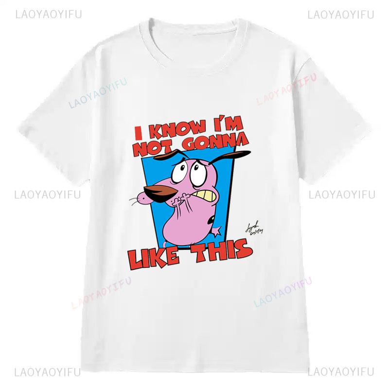 Courage The Cowardly Dog Animated Movie Promo Nerd T Shirt 2025 Summer New Arrival for Kids Gifts Clothes Camisa Creativity Tee