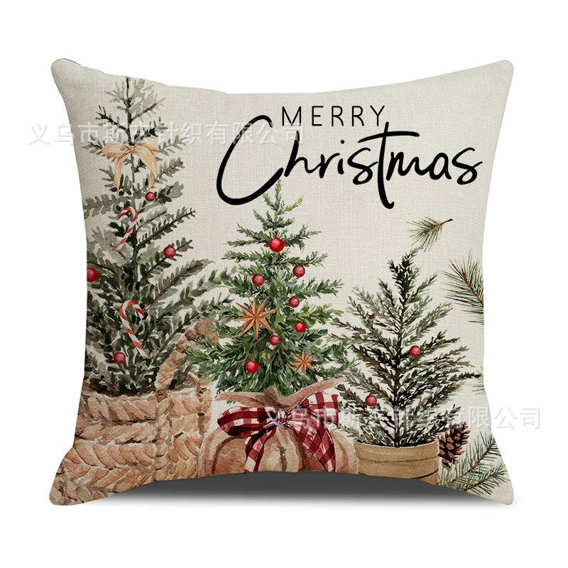 Christmas Tree Pillow Cover Living Room Bedroom Cushion Cover Autumn and Winter Festival Home Decoration Sofa Cushion Cover