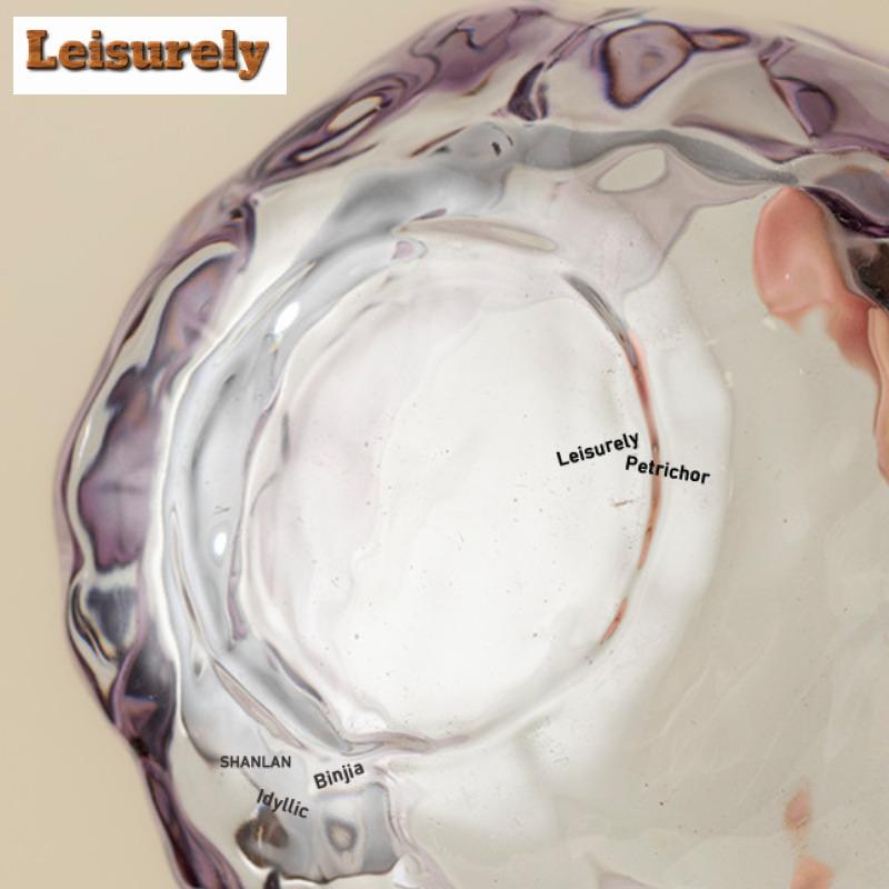 111ML Flowing Cloud Glass Color Crystal Teacup Creative Tea Bowl Mug Tea-tasting Fragrance Cup Chazhan Master Cups Teaset Saucer