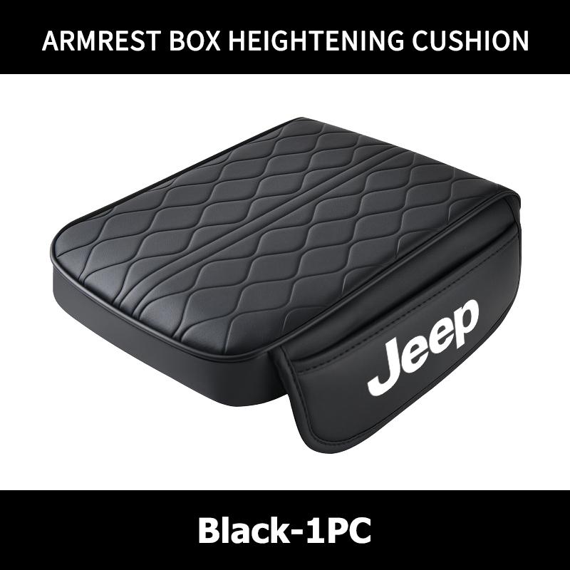 For Jeep Car Arm Rest Cushion Leather Anti Scratch Armrest Box Protector Cover Grand Cherokee Wrangler JK Renegade Gladiator