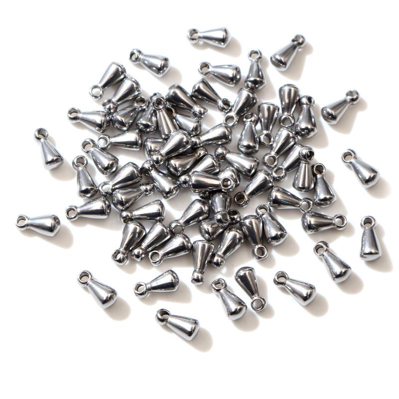 30pcs Stainless Steel Drop Extender Chain Pendant End Spacer Caps End Crimp Crod Bukle Tip Clasp DIY Jewelry Making Accessories