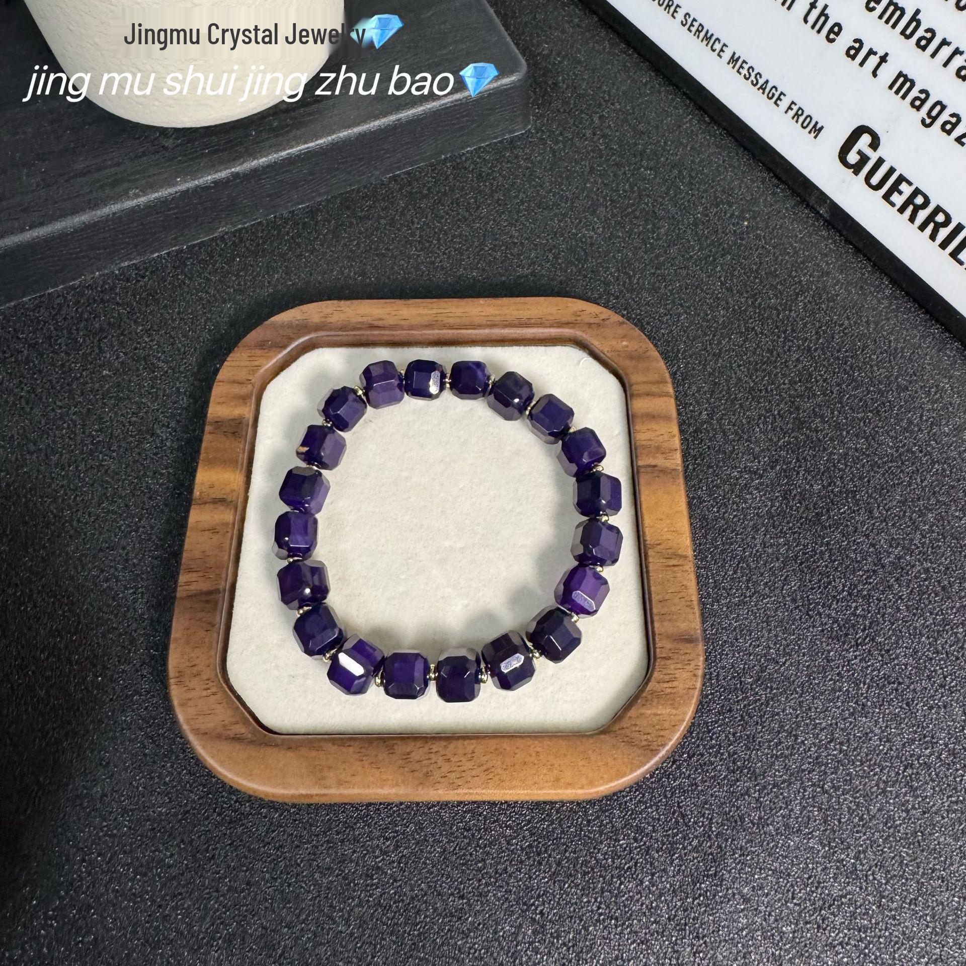 

Браслет из паклитаксела с бусинами «сахарный кубик», 6 мм+ One Size глубокий/фиолетовый