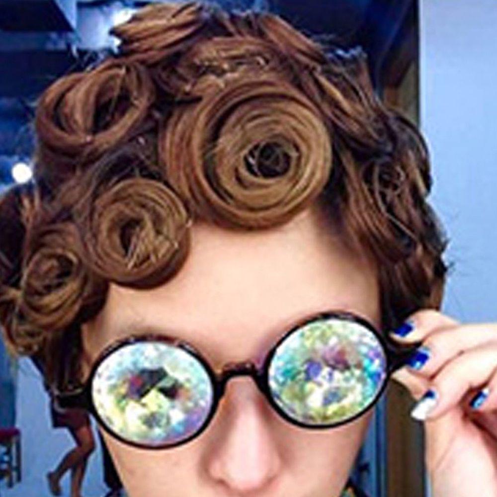 Kaleidoskop Psychedelische Brille Herren Damen Lustige Runde Sonnenbrille Rave Festival Stilvolle Damen Karnevalsparty Königin Brille