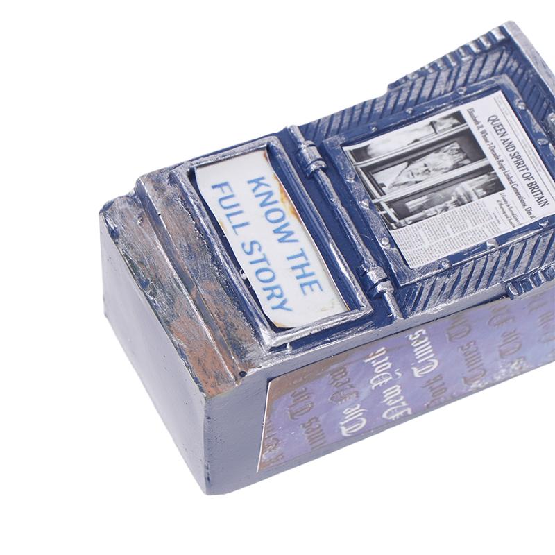 Miniaturní americký veřejný telefon v 1:12 Měřítko, Mini Nábytek pro panenkový dům ve vintage stylu, Model telefonní budky, Doplňky, Dekorace