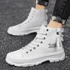 2025 spring new high-top Hong Kong style men's canvas shoes Korean version fashion single shoes trendy men's shoes breathable casual shoes