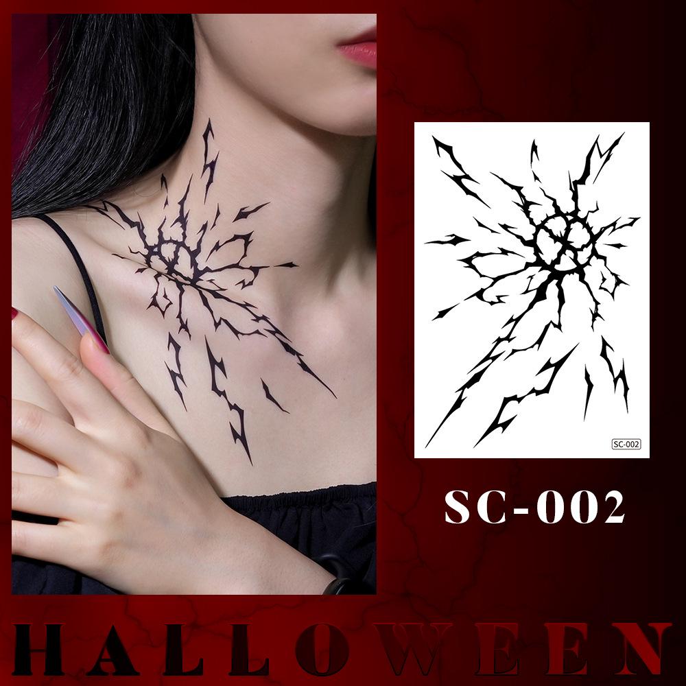 Waterproof Halloween Tattoo Stickers: Realistic Scars, Veins, and Cracks for Face and Arms