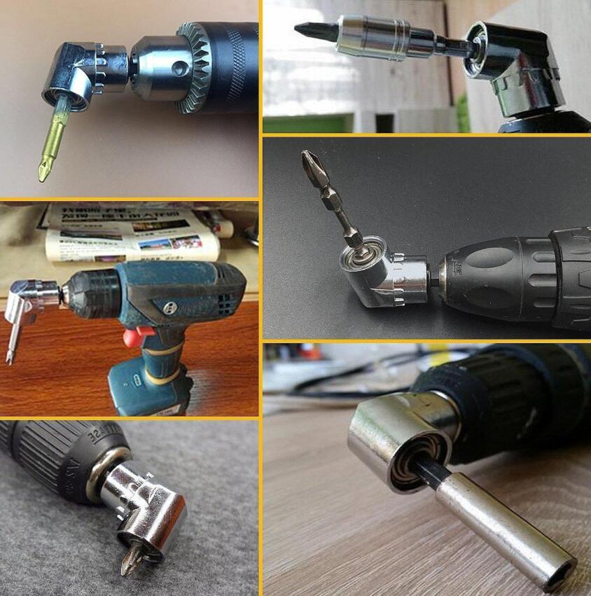 Impact Drill Driver Bit Set Extension Socket Adapter Hex Shank Right Angle