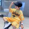 Children's Street Wear Short Sleeved T-shirt+shorts Two-piece Sports Suit Loose Set Boys' Summer Quick Drying Set Light