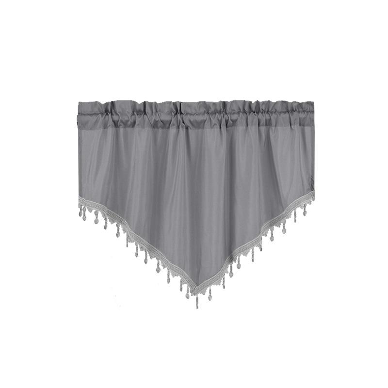 Curtain Short Curtain Solid Color Curtain Triangular Curtain Kitchen Curtain Small Curtain Through Rod Curtain Finished Product