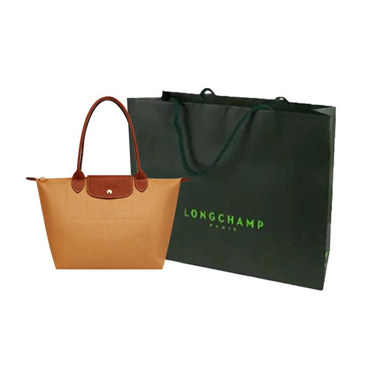 Longchamp Le Pliage Logo Snap Closure Recycled Polyamide Canvas Tote Bag Women tote Beige 2605089P86