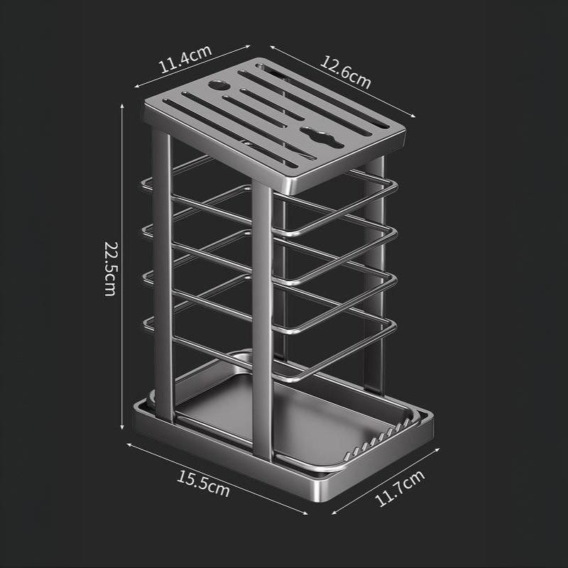 Kitchen Knife Holder Countertop Detachable Cutlery Storage Rack with Drain Tray for Home Kitchen Organization