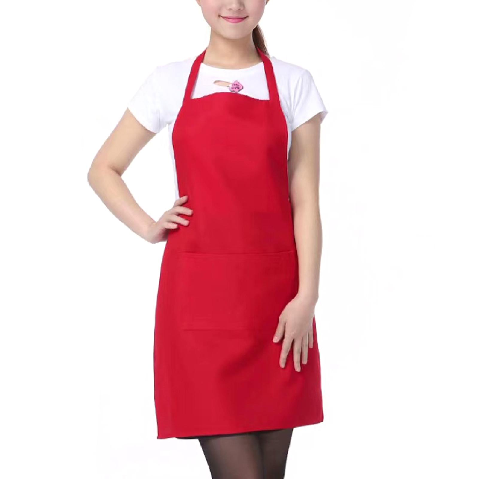 

Pure-Color Waterproof Apron Stylish Anti-Foulings Washable Oil-Proof Apron For Cleaning Barbecue Baking Home Kitchen Accessories As Shown червоний