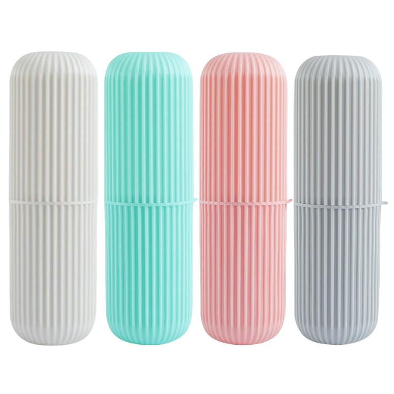 Portable Toothbrush Holder with Toothpaste Storage – Travel Bathroom Cup Case Organizer for Toiletries On-the-Go