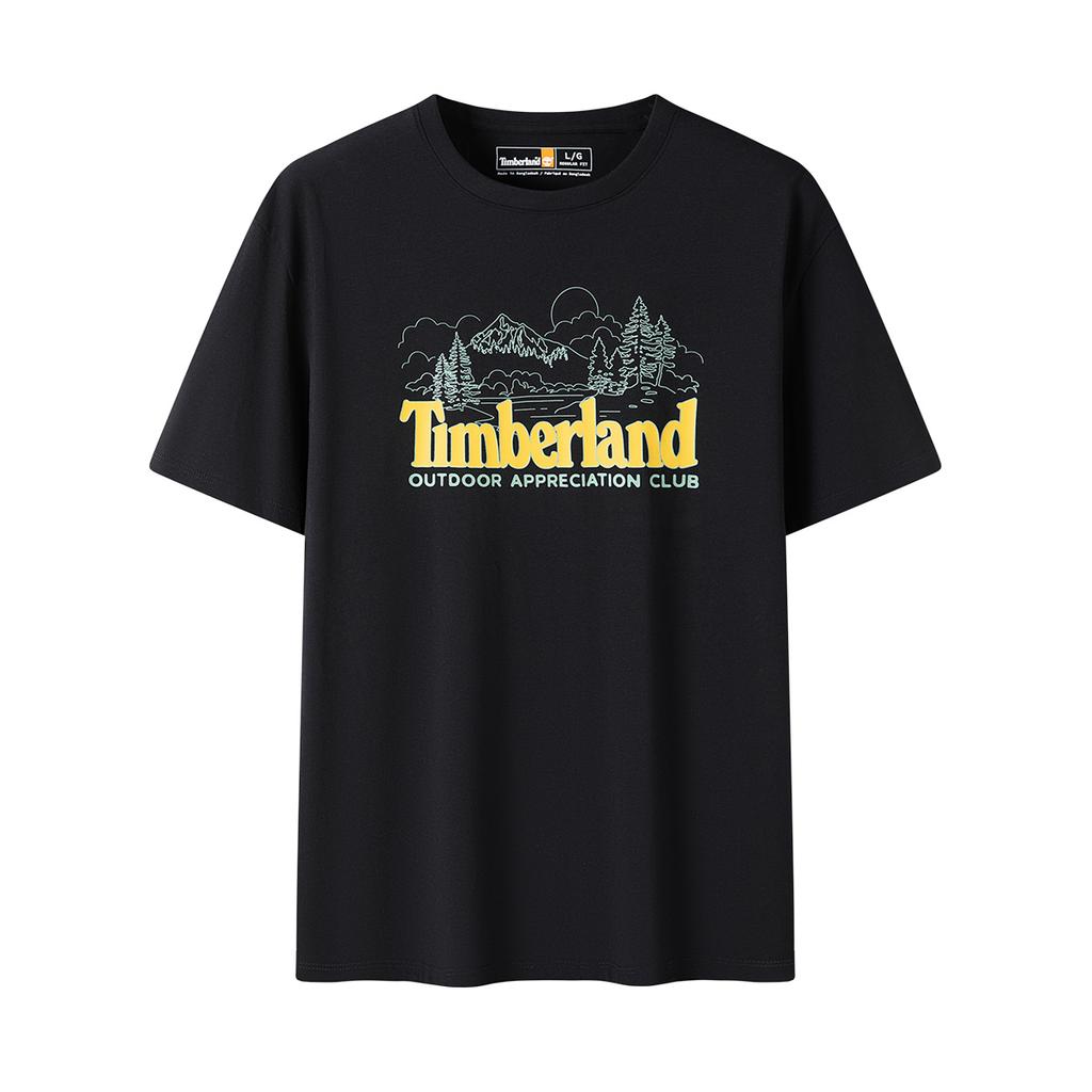 Timberland Casual Breathable Round Neck Short Sleeve T-Shirt Men Tops Black A6B8V-001
