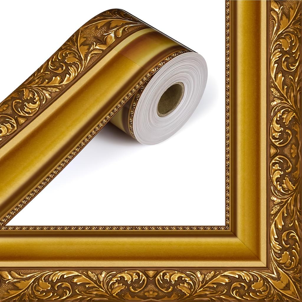 Fashion Self-Adhesive Border Decorative Sticker Vintage Gold Photo Frame DIY Poster Border Stickers Party Decoration