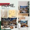 Christmas City Night View Cushions Pillowcase Polyester Cushion Cover Throw Pillow Pillowcover Home Car Sofa Decor