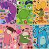 8/16 Blatt Die Monster AG Puzzle-Sticker Gesicht gestalten Puzzle-Aufkleber Lustiges Cartoon-DIY-Spielzeug Party-Geschenk