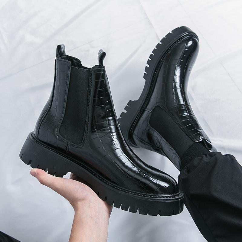 Fashion Street Style Pointed Toes Chelsea Boots Stylish Leather Ankle Boots Fashion High Top Shoes Party Business Motorcycle Boots Botas