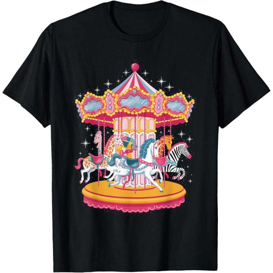 Horse Riding Carousel Rider Country Fair Carnival Fair T-Shirt XXXXXL чёрный
