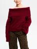 Russian Women's Early Spring Off-the-Shoulder Knit Sweater