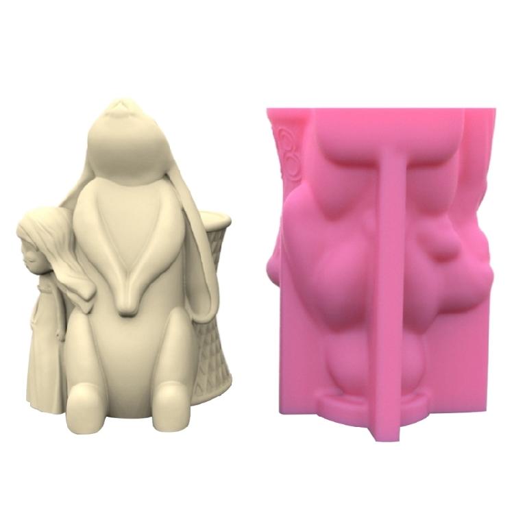 

Flower Pot Durable Silicone Mould Beautiful Rabbit and Girl Mold Reusable 1
