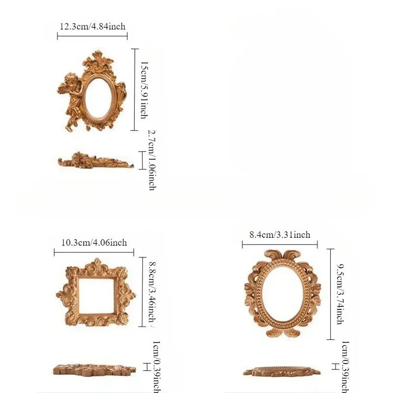 Europäische Mode Kreative Geschenke Viktorianischer Stil Retro Harz Mini Engel Oval Klein Fotorahmen Zubehör Positionierungsrahmen