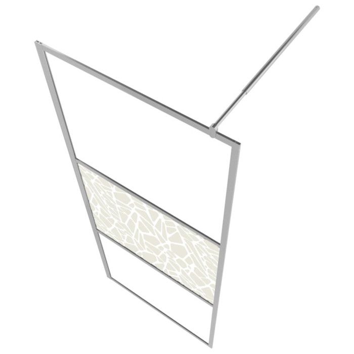 VidaXL Paroi de Douche à l'Italienne Cabine de Douche Cloison de Douche Salle de Bain Maison Intérieur Verre ESG Pierre 146652