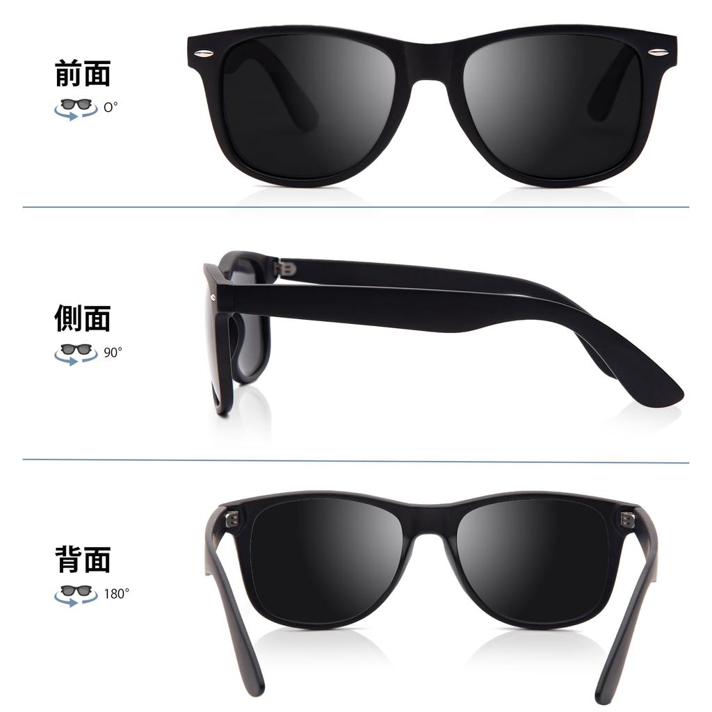[Epavouos] Sunglasses for Men and Women, Polarized, UV400, UV Protection, Wellington Style, Sports, Driving, Lightweight, Black