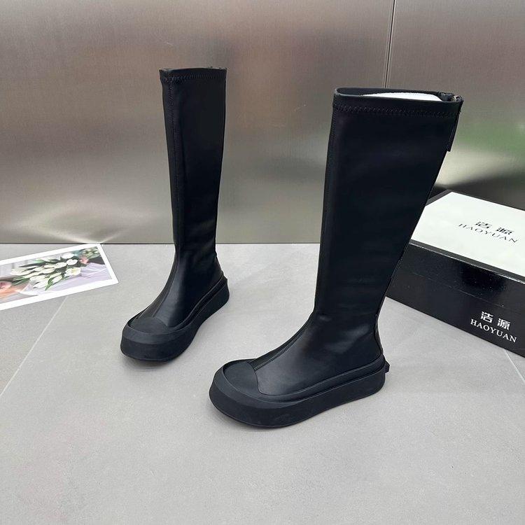 

Женские ботильоны, женская обувь, слипоны, ботинки средней длины, на платформе, мягкие, из искусственной кожи, длинные ботинки, женская мода, весна-зима 35 чёрный