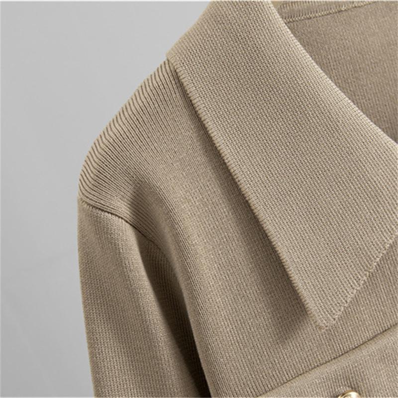 Women's autumn and winter slim fit knitted Suit New polo collar sweater hip hugging skirt two-piece set