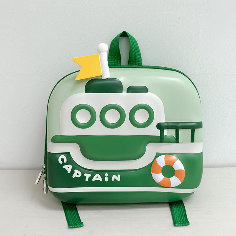 

Eggshell Cute Backpack With Ship Printing Design For Preschool Children Use