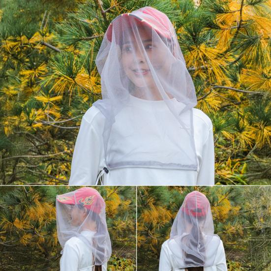 Hat Mesh Net Anti Mosquito Insect Bee Net Head Face Neck Hat Cover Net Summer Fishing Cap Mesh Protect from Mosquitoes for Hunters Hikers Campers