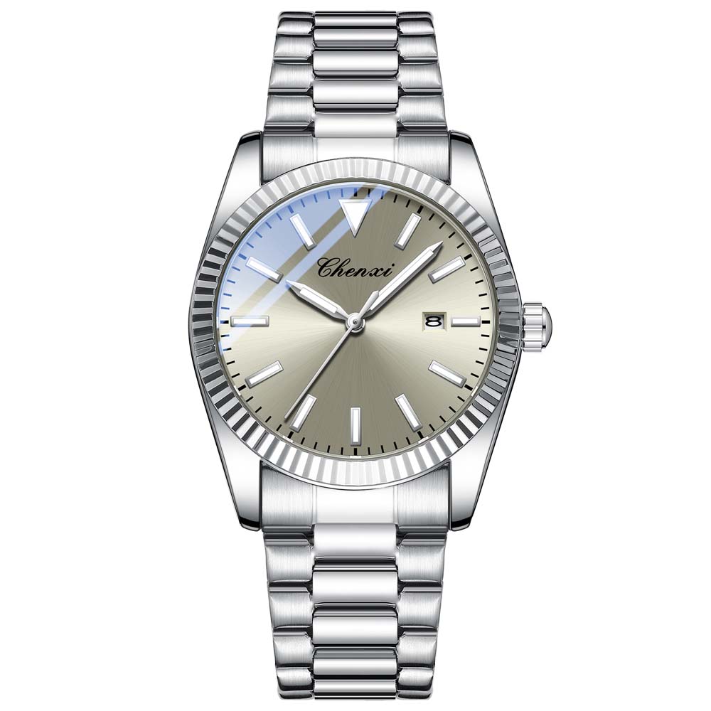CHENXI Couple Watches Men's Quartz Watch with Date Stainless Steel Strap Water-Resistant Business Casual Style Ideal Couple Gift
