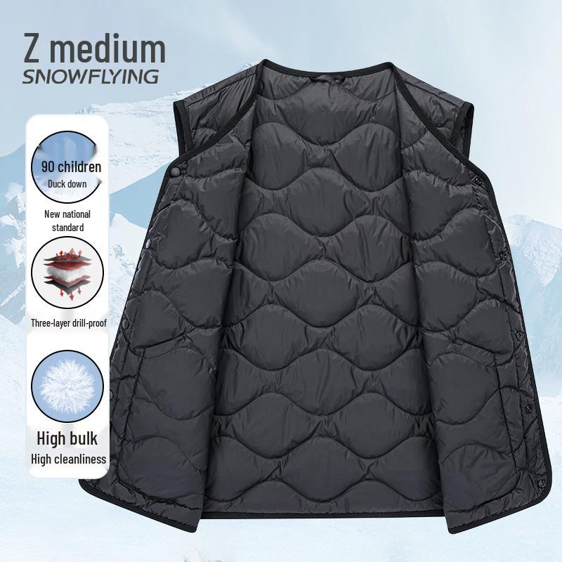 SNOWFLYING Men's 90% Down Sleeveless Vest