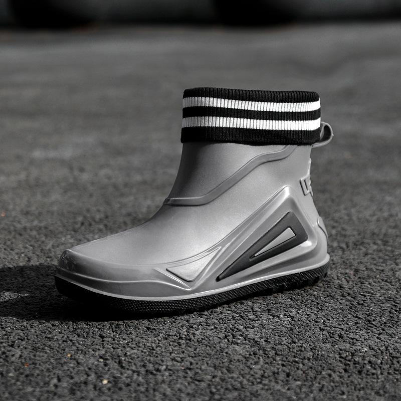 Trendige personalisierte Herren-Regenschuhe wasserdicht und rutschfest Angel-Regenstiefel dicksohlig abriebfest und warm Autowäsche-Wasserschuhe