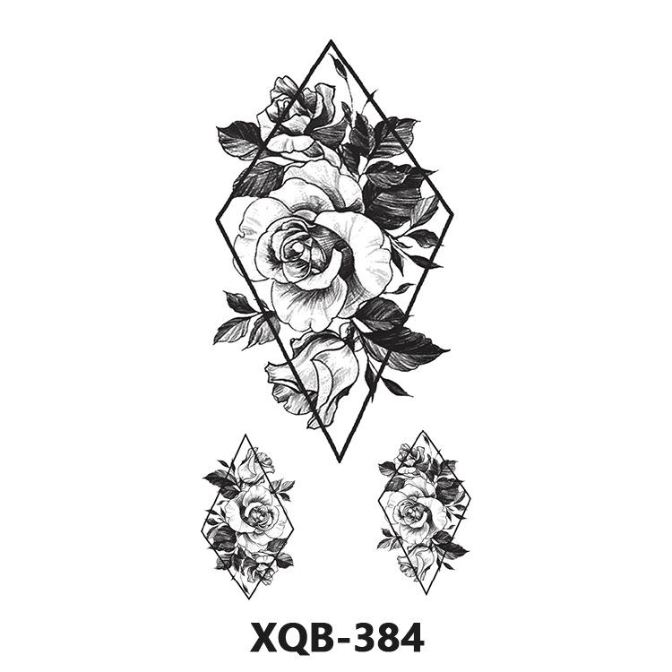 Waterproof Black & White Tiger/Wolf Transfer Sticker for Full/Half Arm - Long-lasting Tattoo for Men & Women
