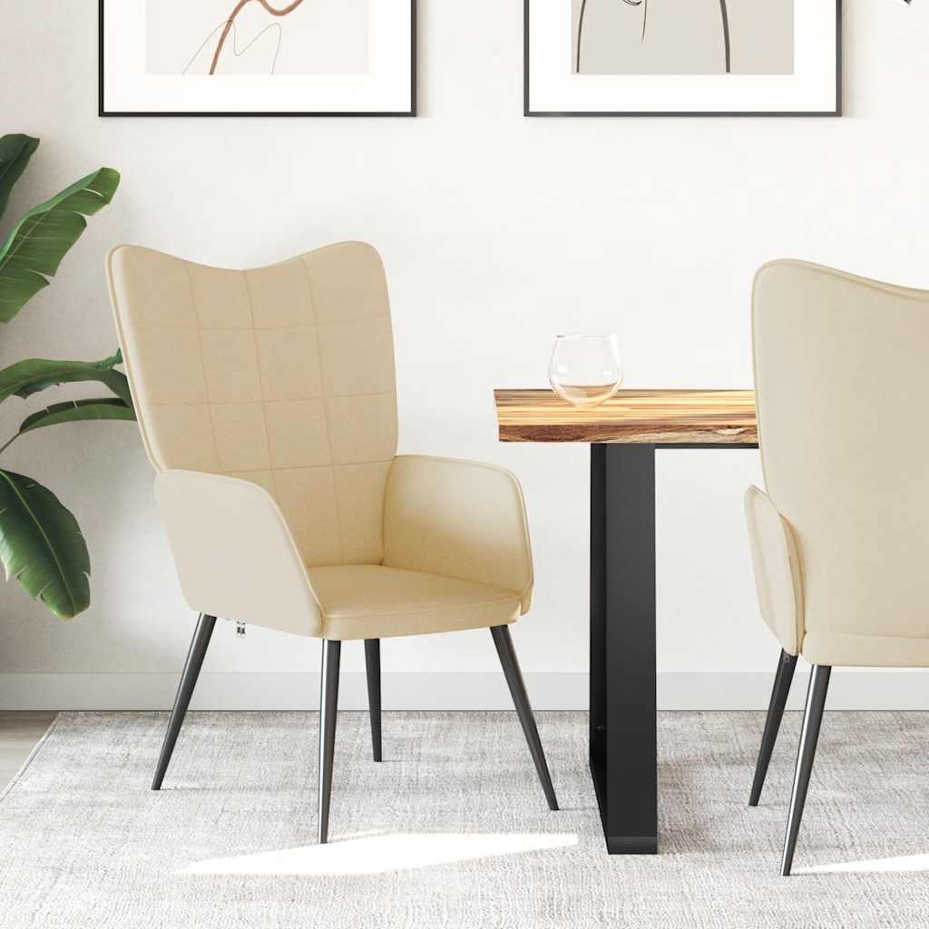 Vidaxl Armchair, Cream, Fabric Upholstered