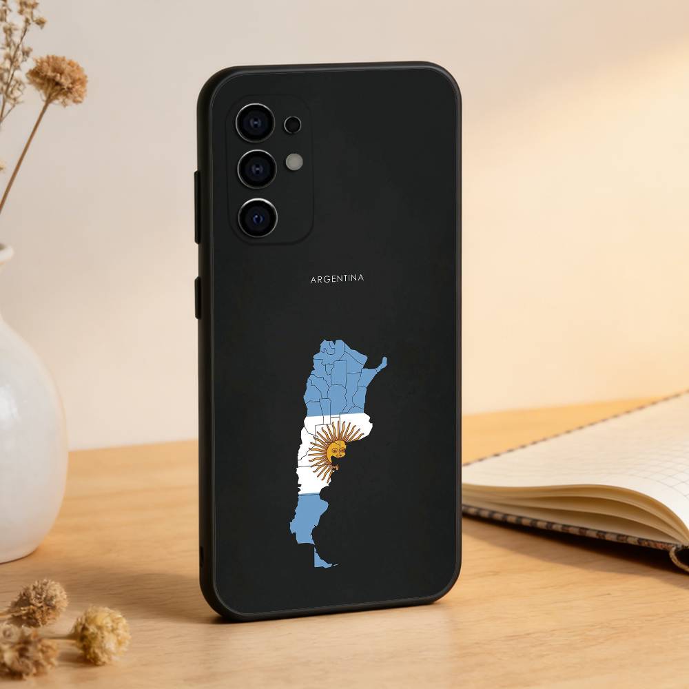 

A-Argentina Football Fan Support Flag Phone Case Black Silicone Soft For Samsung S25,S24,S21,S22,S23,S30,Ultra,S20,Plus,Fe,Lite Samsung S105G
