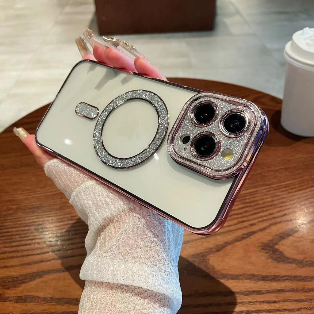 Verlauf Blitzpulver Magnetische Saugkraft Geeignet für Apple 16 Handyhülle IPhone 15 Diamant Linsenfolie 14 Transparent 13 Schutzhülle