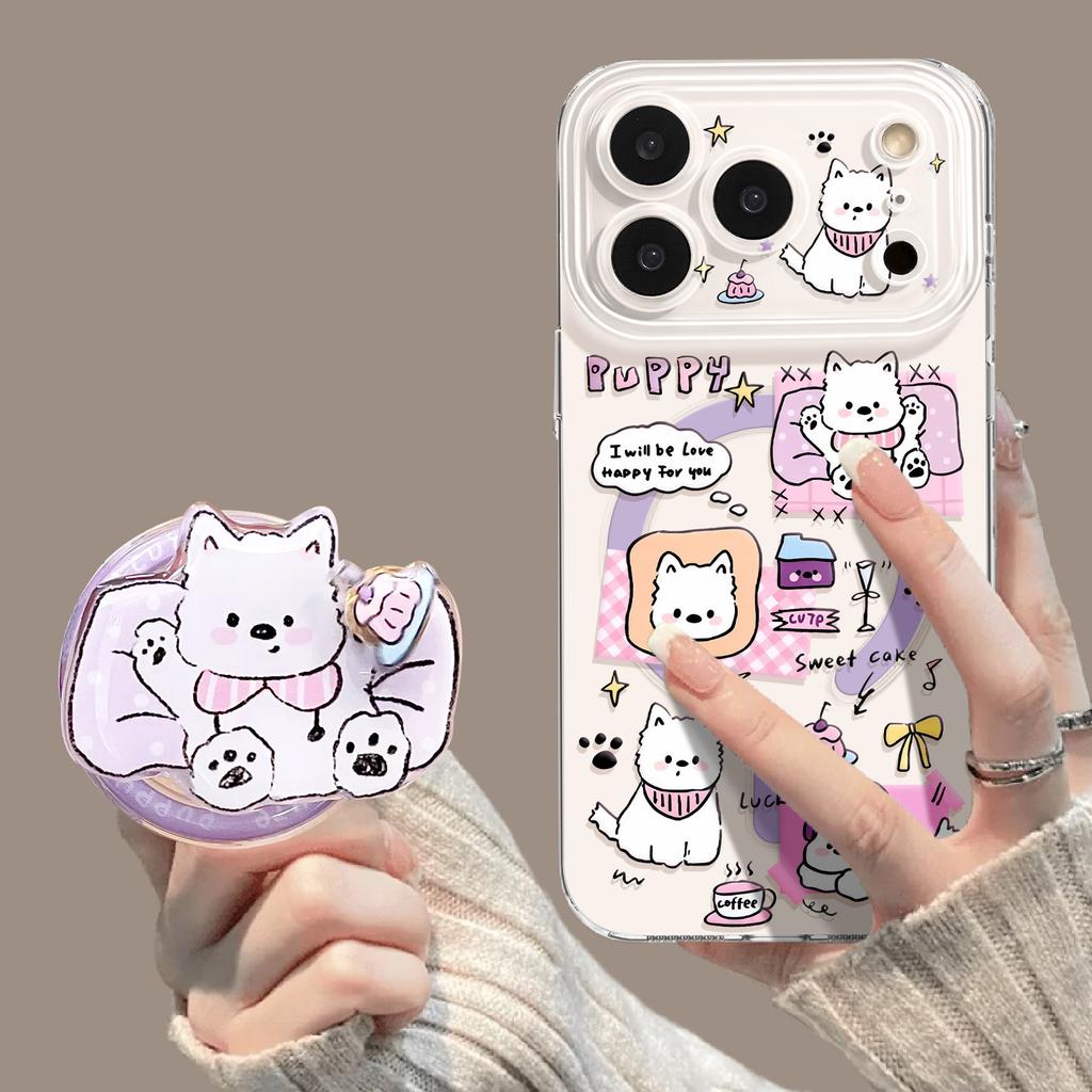 Purple magnetic mobile phone case is suitable for iPhone11promax transparent 11 Apple 11 with bracket 11 women's 11 sets